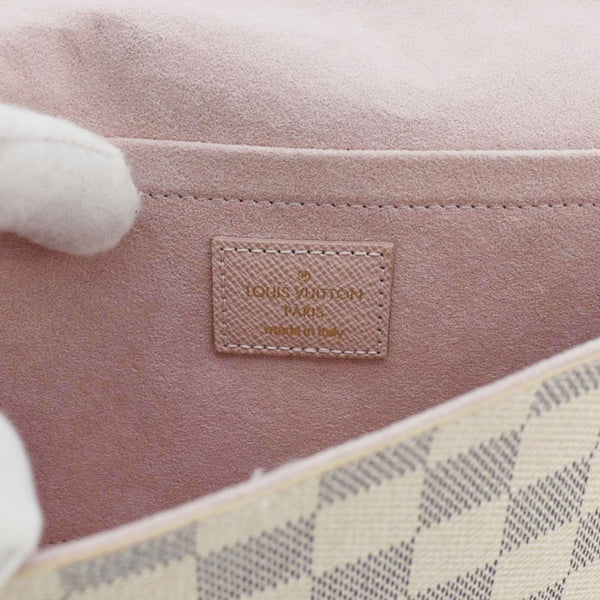 LOUIS VUITTON Felicie Pochette Damier Azur Crossbody Bag Rose Ballerine