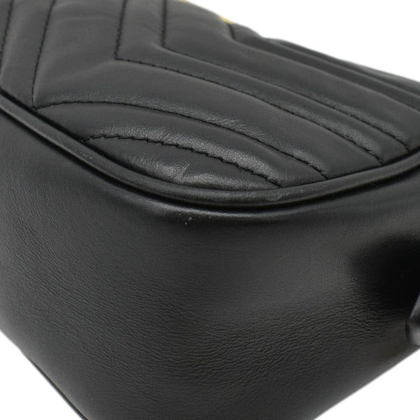 GUCCI GG Marmont Small Matelasse Chevron Leather Crossbody Camera Bag Black 447632