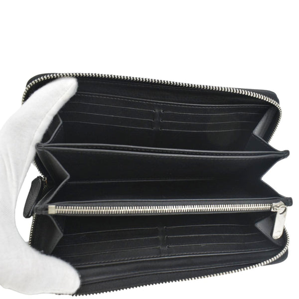 LOUIS VUITTON Mahina Leather Zippy Wallet Galet Black