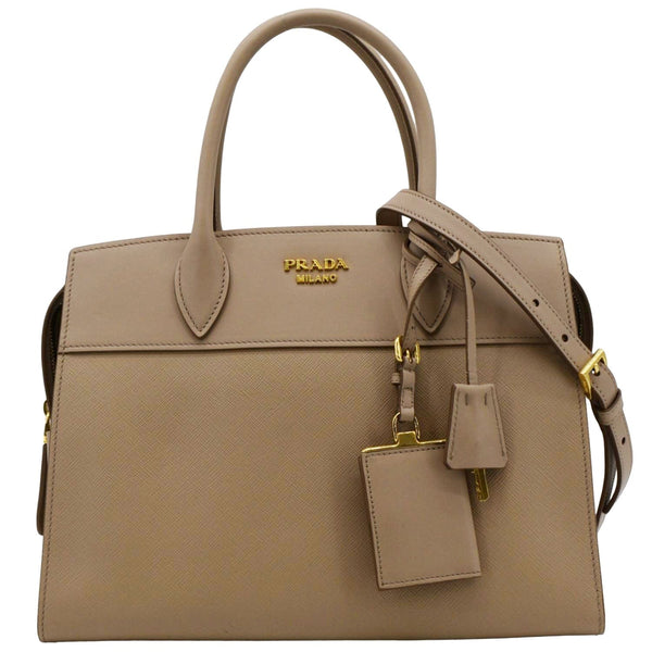 PRADA Esplanade Medium Saffiano Leather Shoulder Bag Beige back side