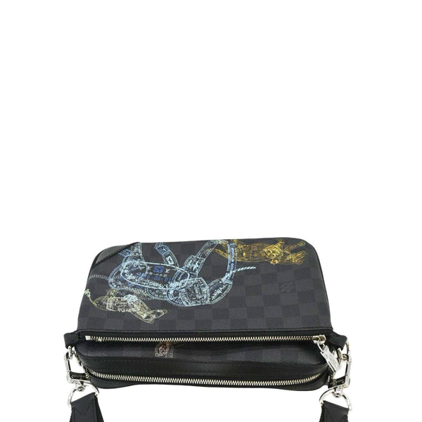 LOUIS VUITTON Trio Damier Graphite Wild Animals Messenger Bag Black