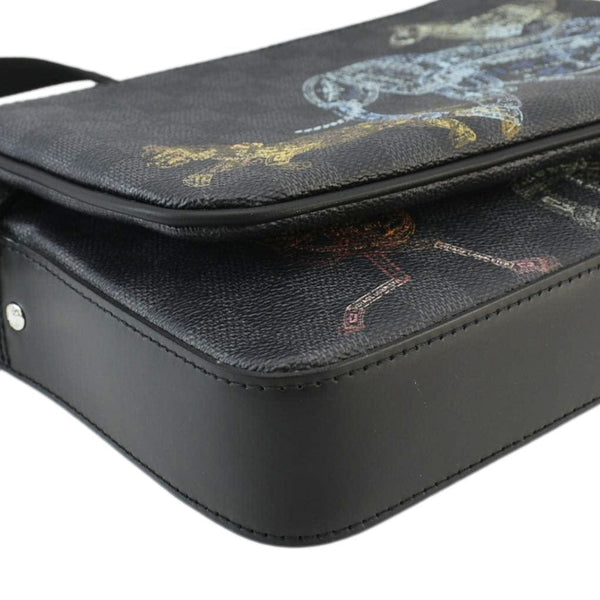 LOUIS VUITTON Trio Damier Graphite Wild Animals Messenger Bag Black