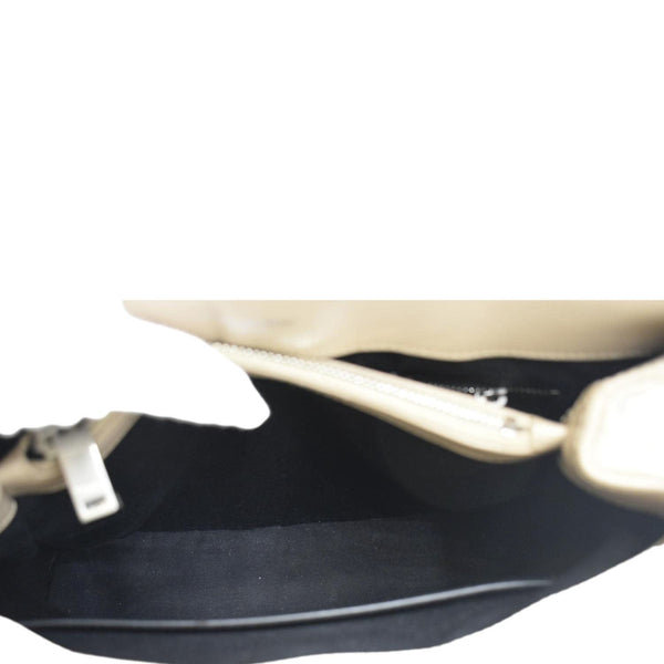 YVES SAINT LAURENT Loulou Top Handle Quilted Leather Shoulder Bag Beige