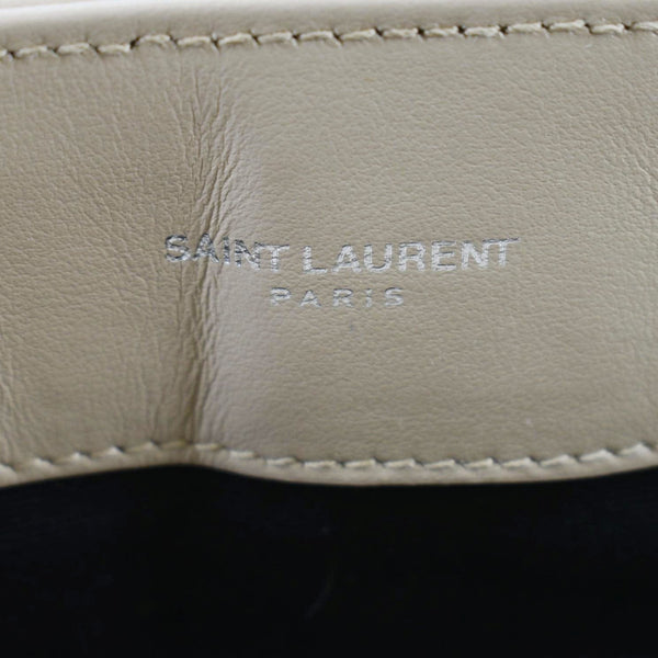 YVES SAINT LAURENT Loulou Top Handle Quilted Leather Shoulder Bag Beige