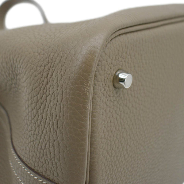 HERMES Picotin Lock 22 MM Taurillon Clemence Leather Hobo Bag Etoupe