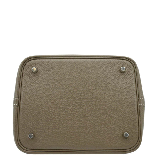 HERMES Picotin Lock 22 MM Taurillon Clemence Leather Hobo Bag Etoupe