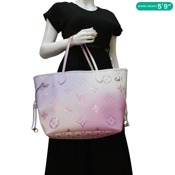 LOUIS VUITTON Neverfull MM Monogram Giant Canvas Tote Bag Sunrise Pastel