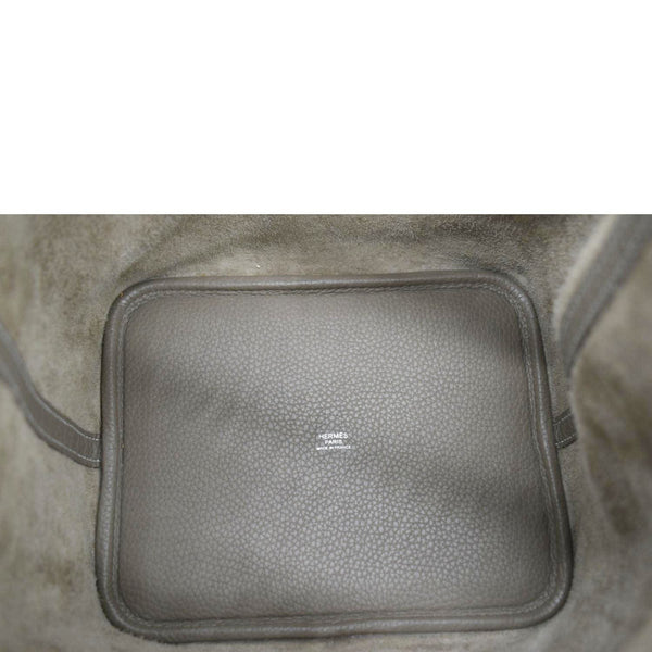 HERMES Picotin Lock 22 MM Taurillon Clemence Leather Hobo Bag Etoupe