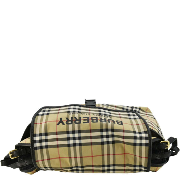 BURBERRY Vintage Check Flap Nylon Diaper Bag Beige