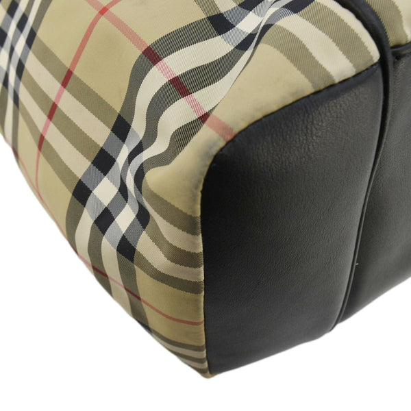 BURBERRY Vintage Check Flap Nylon Diaper Bag Beige