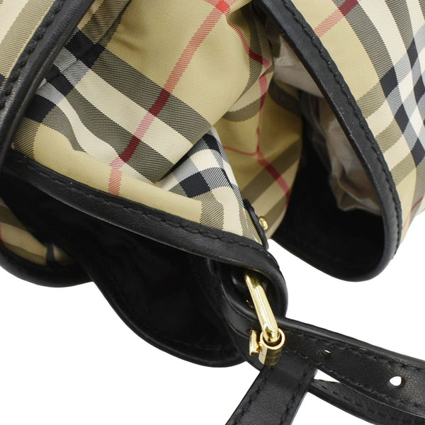 BURBERRY Vintage Check Flap Nylon Diaper Bag Beige