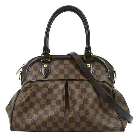 LOUIS VUITTON Trevi PM Damier Ebene Satchel Shoulder Bag Brown