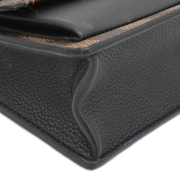 LOUIS VUITTON Vavin PM Damier Ebene Chain Crossbody Bag Black