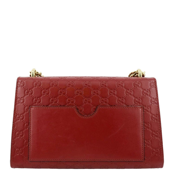 GUCCI Padlock GG Leather Shoulder Bag Red 409486