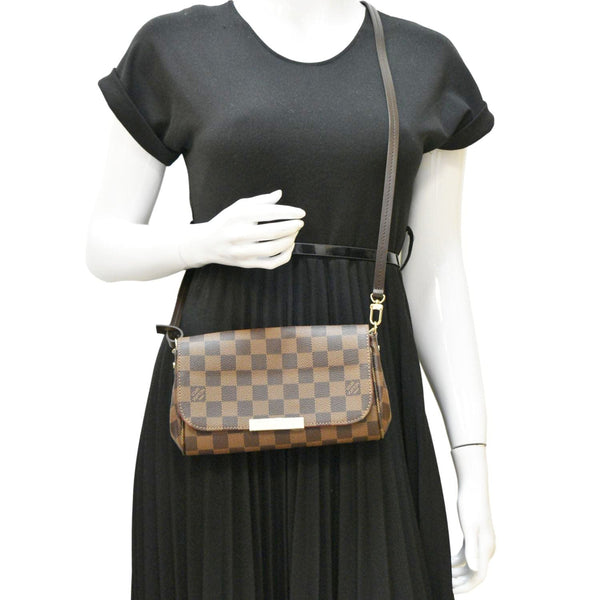 LOUIS VUITTON Favorite PM Damier Ebene Crossbody Bag Brown