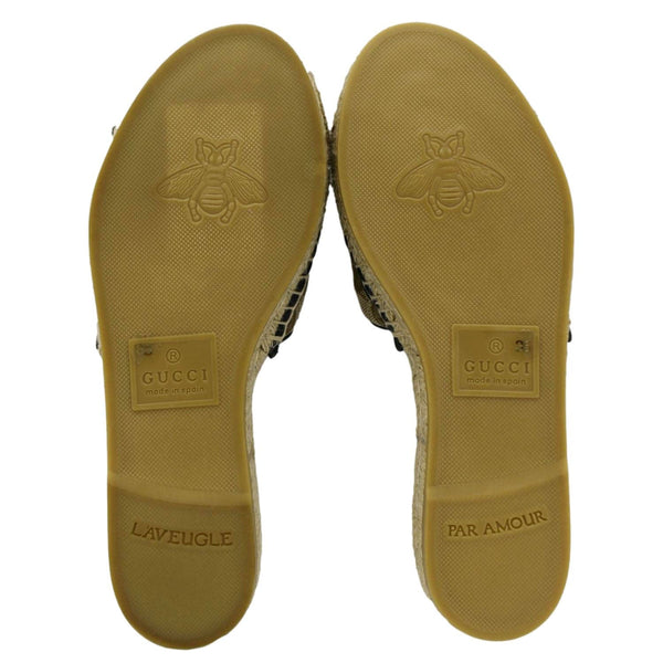 GUCCI Espadrilles GG Canvas Mules Beige 620120