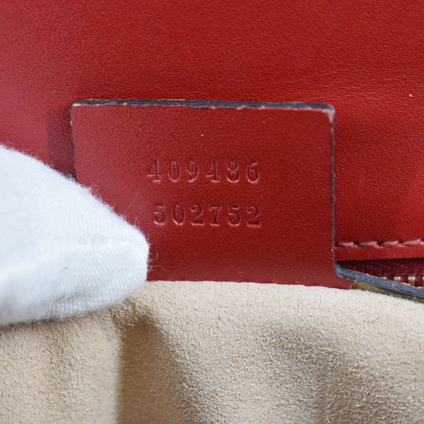 GUCCI Padlock GG Leather Shoulder Bag Red 409486
