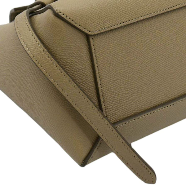 CELINE Mini Belt Grained Calfskin Leather Shoulder Bag Beige