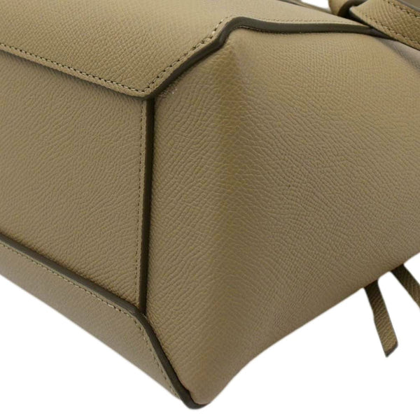 CELINE Mini Belt Grained Calfskin Leather Shoulder Bag Beige