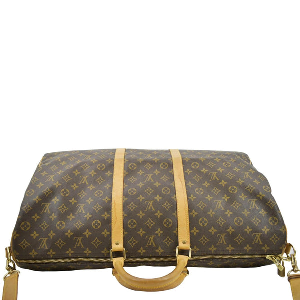 LOUIS VUITTON Keepall 60 Bandouliere Monogram Canvas Travel Bag Brown