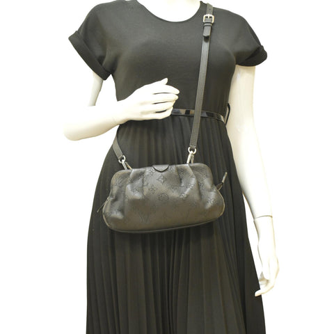 LOUIS VUITTON Scala Mini Mahina Perforated Leather Pouch Black