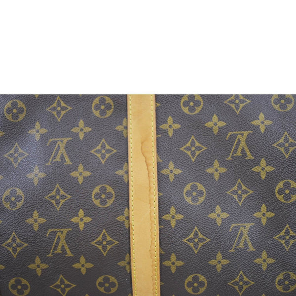 LOUIS VUITTON Keepall 60 Bandouliere Monogram Canvas Travel Bag Brown
