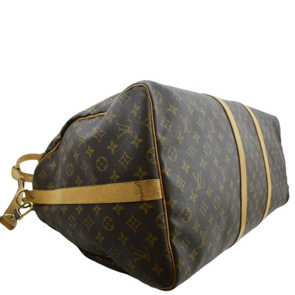 LOUIS VUITTON Keepall 60 Bandouliere Monogram Canvas Travel Bag Brown