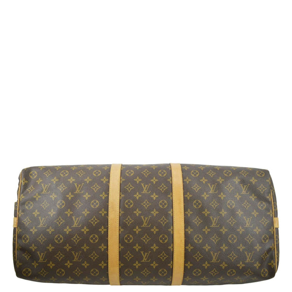 LOUIS VUITTON Keepall 60 Bandouliere Monogram Canvas Travel Bag Brown