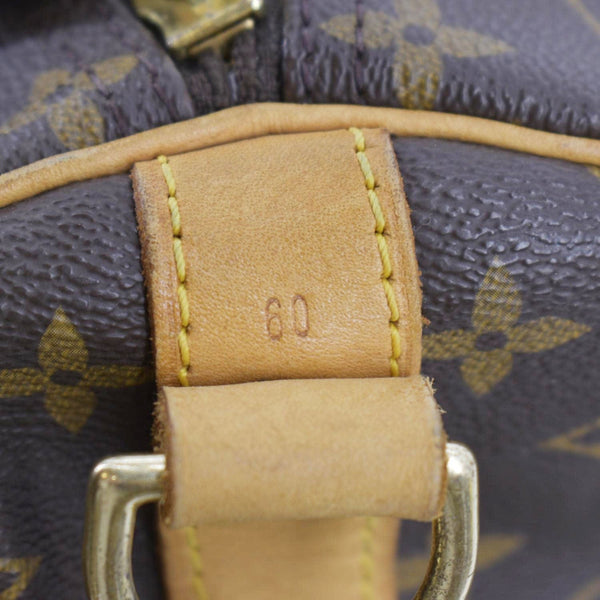 LOUIS VUITTON Keepall 60 Bandouliere Monogram Canvas Travel Bag Brown
