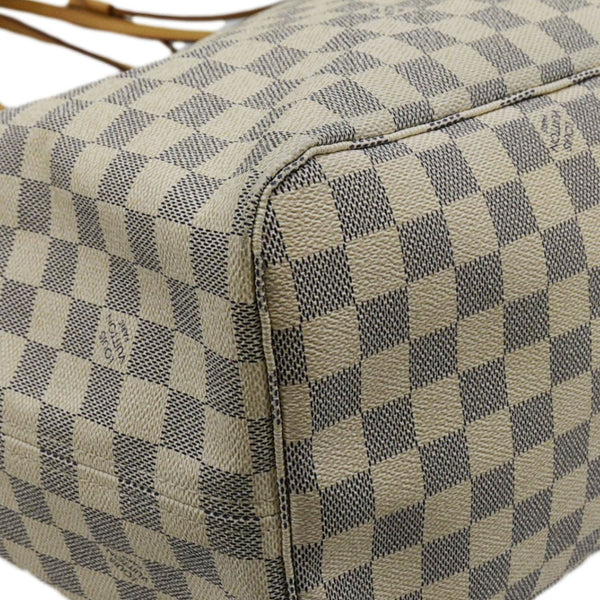 LOUIS VUITTON Neverfull GM Damier Azur Tote Shoulder Bag White