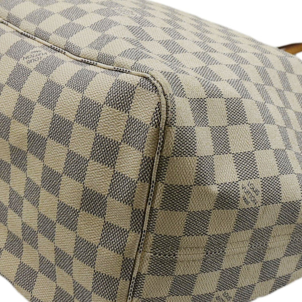 LOUIS VUITTON Neverfull GM Damier Azur Tote Shoulder Bag White