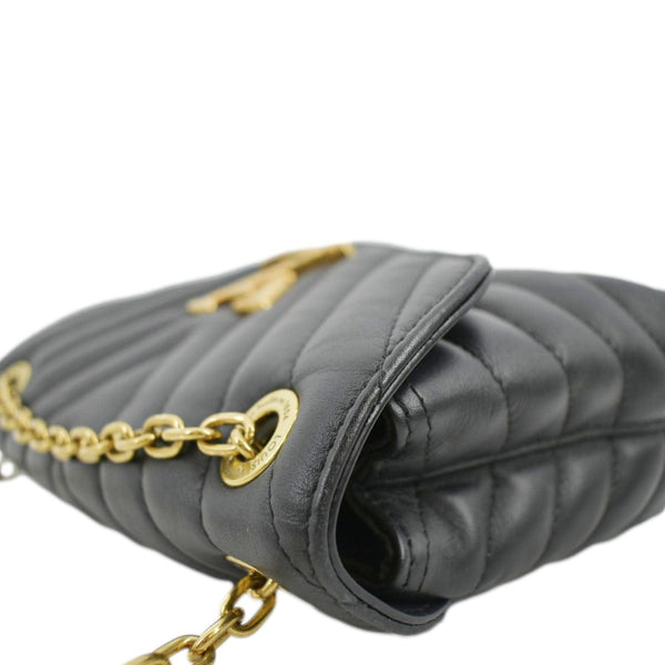 LOUIS VUITTON New Wave Chain MM Calfskin Leather Shoulder Bag Black