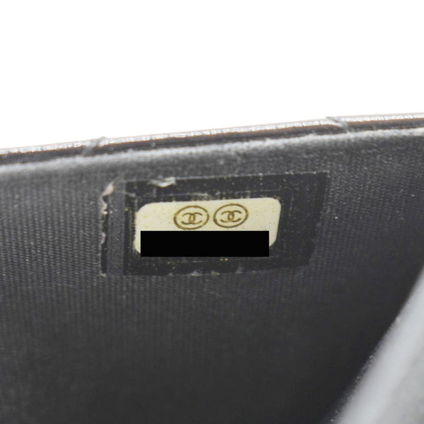 CHANEL Boy WOC Quilted Patent Leather Wallet On Chain Shoulder Bag Black