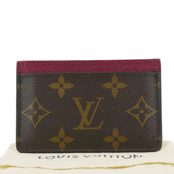 LOUIS VUITTON Monogram Canvas Card Holder Cerise