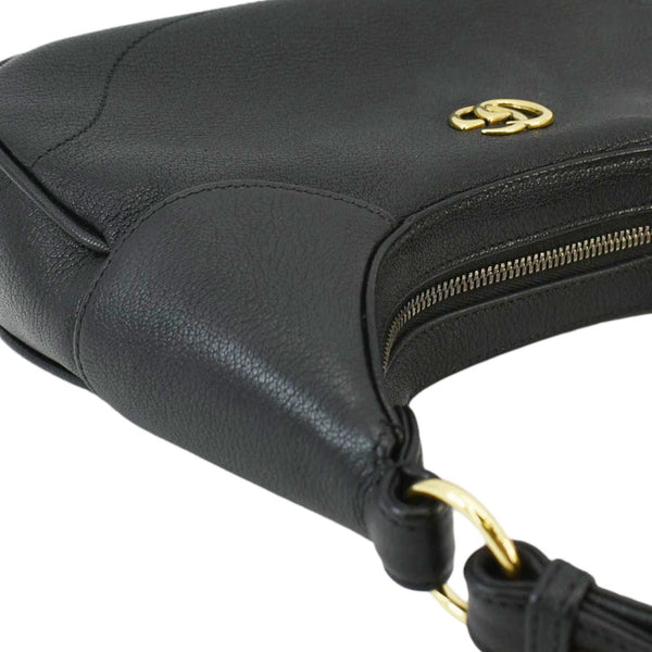 GUCCI Aphrodite Small Leather Shoulder Bag Black 731817