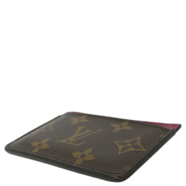 LOUIS VUITTON Monogram Canvas Card Holder Cerise