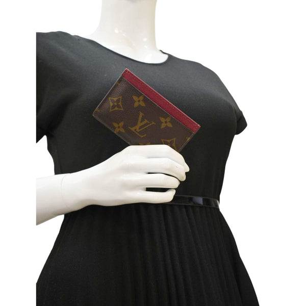 LOUIS VUITTON Monogram Canvas Card Holder Cerise