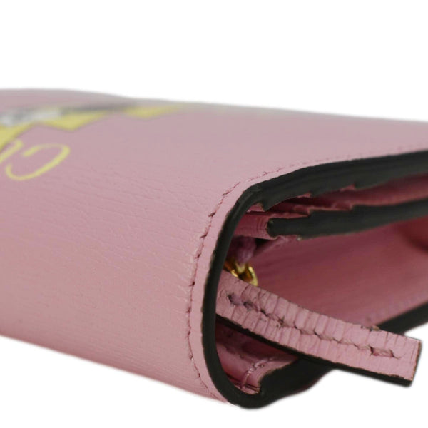 GUCCI Bananya Print Leather Card Case Holder Pink 701009