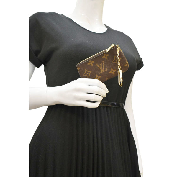 LOUIS VUITTON Key Coin Pouch Monogram Canvas Brown