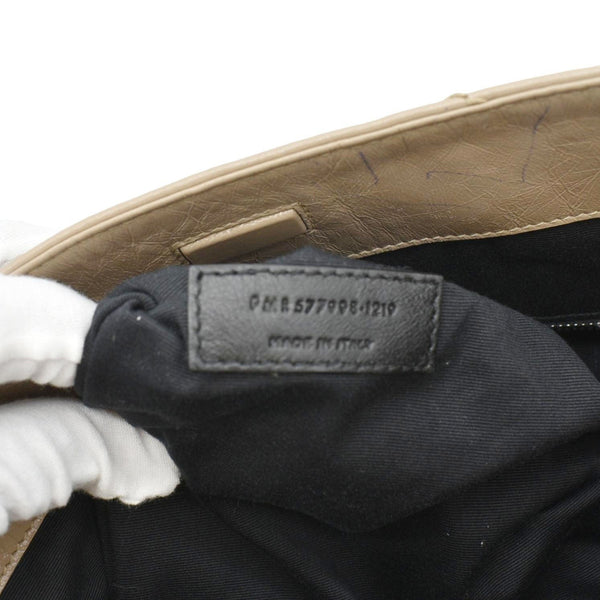 YVES SAINT LAURENT Niki Shopping Leather Tote Bag Brown