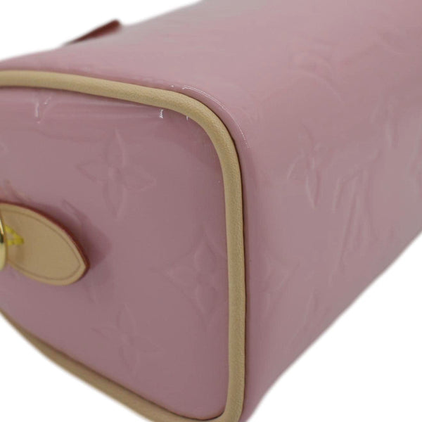LOUIS VUITTON Nano Speedy Monogram Vernis Crossbody Bag Light Mochi Pink