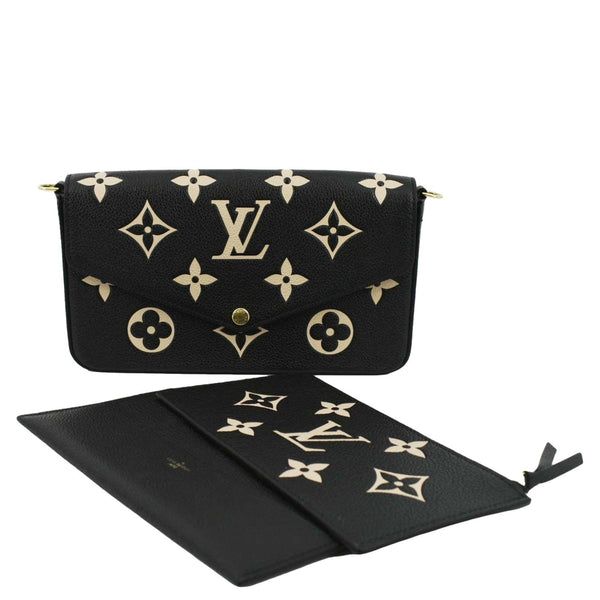 LOUIS VUITTON Felicie Pochette Monogram Empreinte Crossbody Bag Bicolor