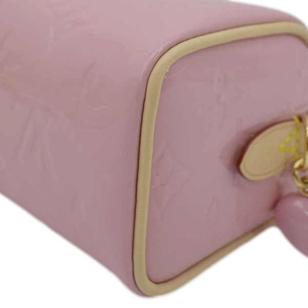 LOUIS VUITTON Nano Speedy Monogram Vernis Crossbody Bag Light Mochi Pink
