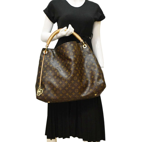 LOUIS VUITTON Artsy GM Monogram Canvas Hobo Bag Brown