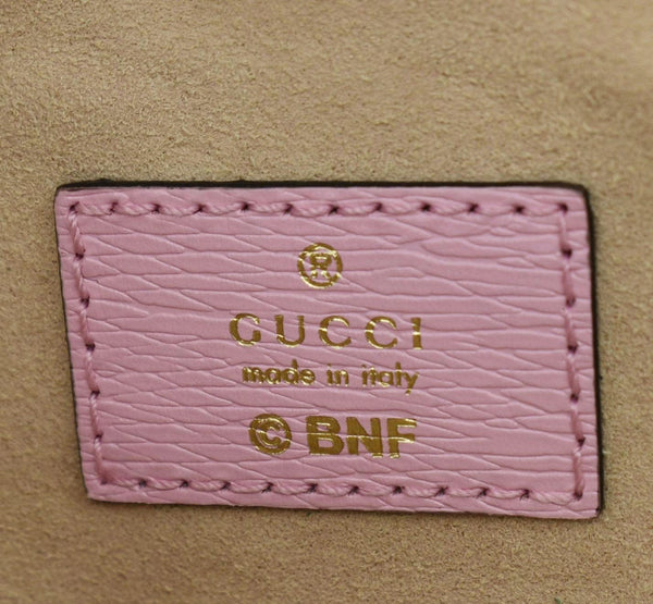 Gucci Bananya Heart Print Leather Coin Case Pink 701062