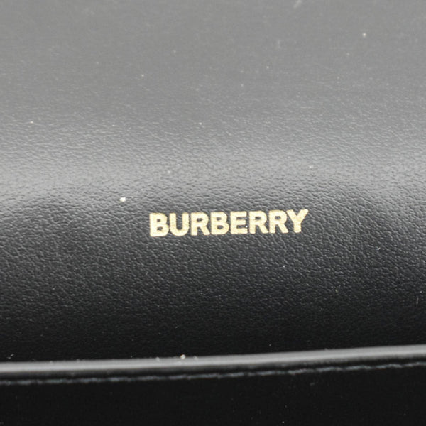 BURBERRY Hampshire Vintage Check Leather Crossbody Bag Black