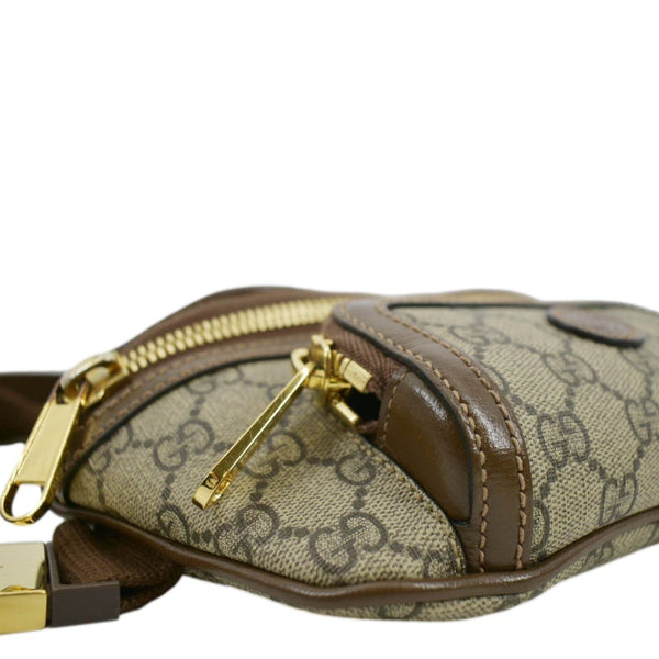 GUCCI Interlocking G Supreme Canvas Belt Bag Beige 682933