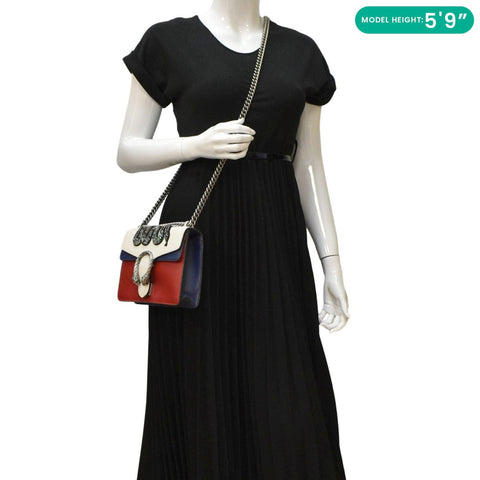 GUCCI Dionysus Embroidered Shoulder Bag Red dummy look