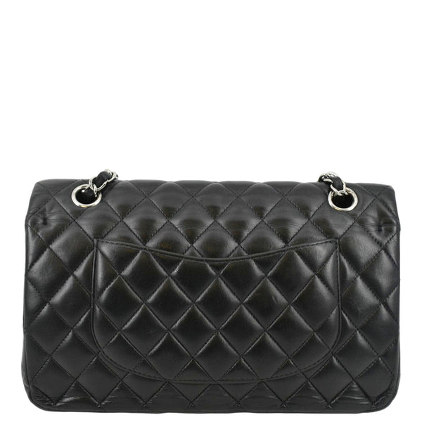 CHANEL Classic Medium Double Flap Leather Shoulder Bag Black