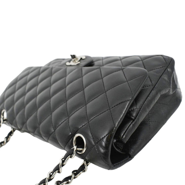 CHANEL Classic Medium Double Flap Leather Shoulder Bag Black